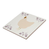 Carreau Rustic Hen Chicken and Chervil Herbs Ceramic Tile (Côté)