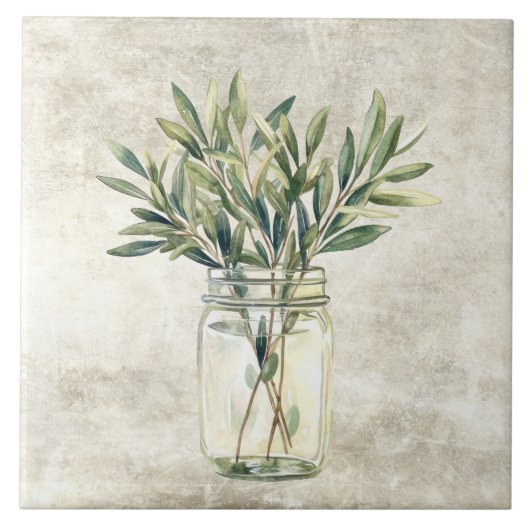 Carreau Rustic Herbs in Vintage Jar  (Devant)