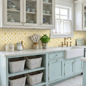 Carreau Rustic Mediterranean Mustard Yellow White