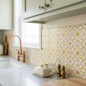 Carreau Rustic Mediterranean Mustard Yellow White