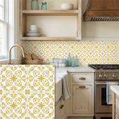 Carreau Rustic Mediterranean Mustard Yellow White