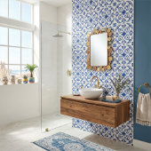 Carreau Rustic Mediterranean Navy Blue White