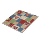 Carreau Rustic Patchwork Hearts Picnic Pattern (4) (Côté)