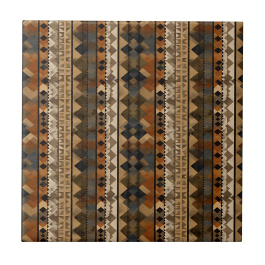 Carreau Rustic Southwestern Stripe Pattern (6) (Devant)