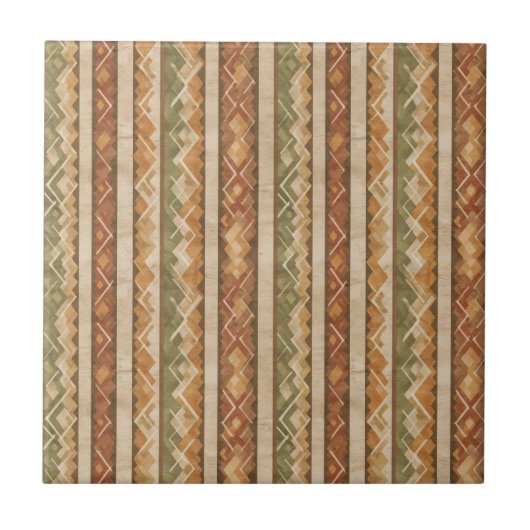 Carreau Rustic Southwestern Stripe Pattern (7) (Devant)