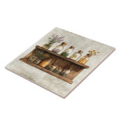 Carreau Rustic Watercolor Herbs in Jars Design (Côté)