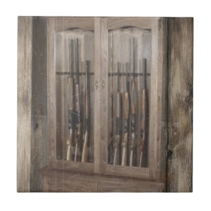 Carreau Rustic Western Pays Arme à feu Armoire fusils