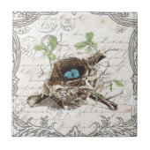 Carreau rustique chic pays botanique nid (Devant)