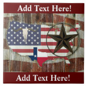 Carreau Rustique Texas Lone Star Texas Long Horn Ceramic T (Devant)