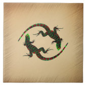Carreau Rustique Yin Yang Lizards (Devant)