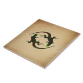 Carreau Rustique Yin Yang Lizards (Côté)