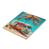 Carreau RV rétro et palmiers (Côté)