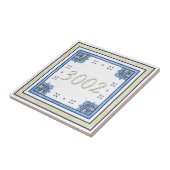 Carreau Sable et petit numéro de maison bleu (Côté)