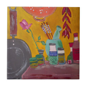 Carreau Safran et tuile de piments