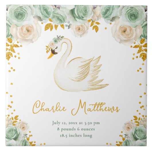 Carreau Sage de cygne Statistiques de naissance des Roses  (Devant)