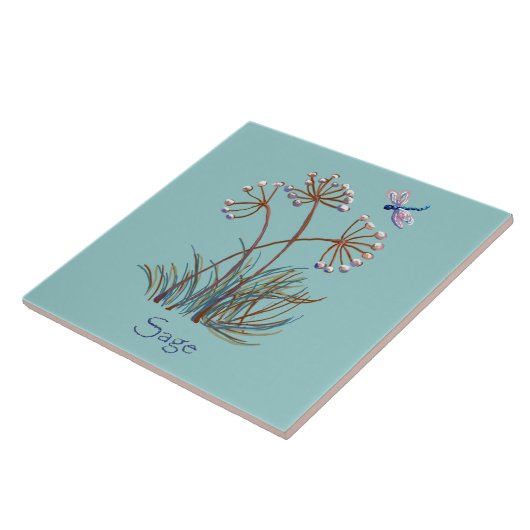 Carreau Sage et libellule (Côté)