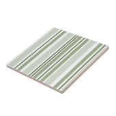 Carreau Sage Green (Light, Medium, Dark) and White Stripes (Côté)
