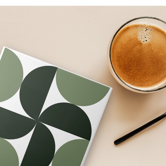 Carreau Sage Green Mid Century Motif moderne