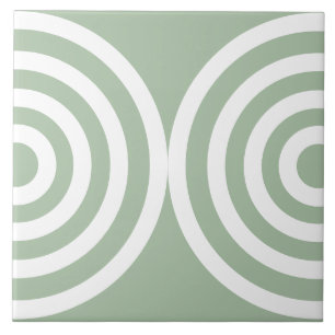 Carreau Sage Green Motif géométrique du milieu du siècle m