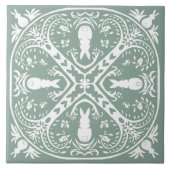 Carreau Sage Green Rabbit Intricate Bunny Motif unique (Devant)