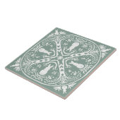 Carreau Sage Green Rabbit Intricate Bunny Motif unique (Côté)