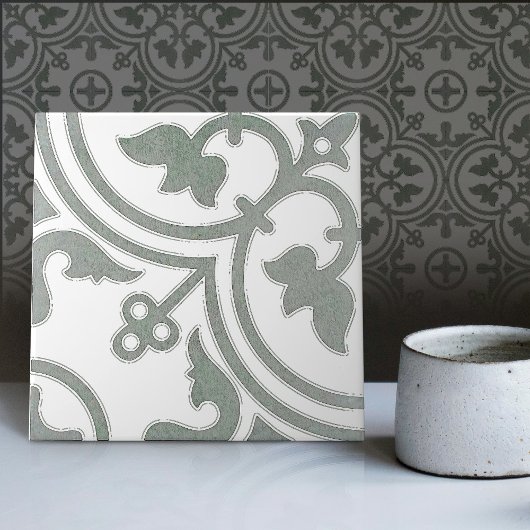 Carreau Sage Green Repro Backsplash Cuisine Portugaise