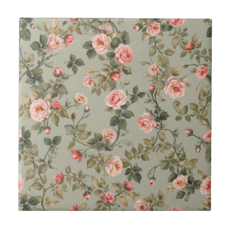 Carreau Sage Green Retro Maximalist Floral
