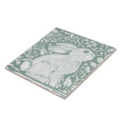 Carreau Sage Green Woodland Rabbit Forêt Animal mite (Côté)