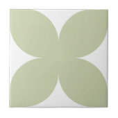 Carreau Sage Rétro Vert Floral Pétale Milieu du siècle mod (Devant)