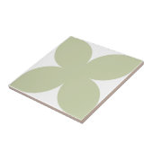 Carreau Sage Rétro Vert Floral Pétale Milieu du siècle mod (Côté)