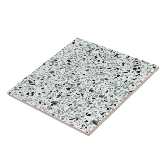 Carreau Sage Vert Blanc Terrazzo Moderne Minimal Moyen (Côté)