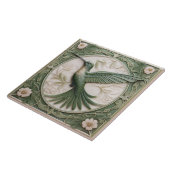 Carreau Sage vert faux relief Art Nouveau Hummingbird L (Côté)