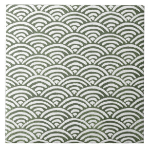 Carreau Sage Vert Olive Painter Géométrique Art 06