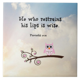 Carreau Sagesse - Proverbes 10:19, Carrelage en céramique