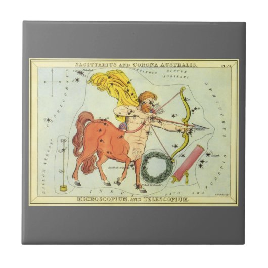 Carreau Sagittaire, le miroir de la constellation Vintage  (Devant)