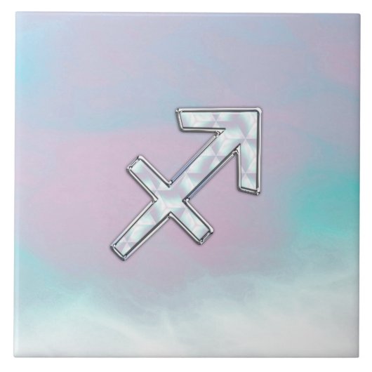 Carreau Sagittaire moderne Zodiac sur Mère de style perle (Devant)