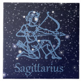 Carreau Sagittarius Constellation & Zodiac Signe avec étoi (Devant)