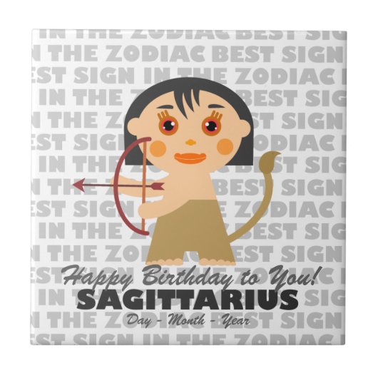 Carreau Sagittarius Joyeux Anniversaire (Devant)