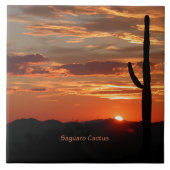 Carreau Saguaro Cactus, coucher du soleil (Devant)