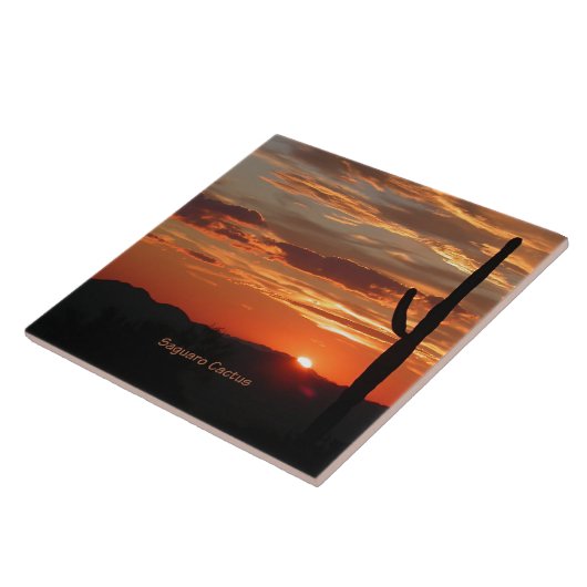 Carreau Saguaro Cactus, coucher du soleil (Côté)