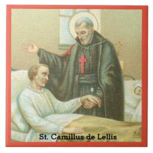 Carreau Saint Camille réconfortant un malade (M 021)