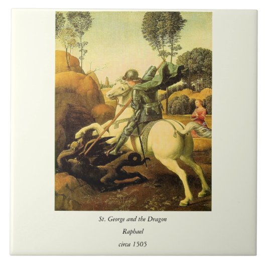 Carreau "Saint George et le dragon" de Raphaël (vers 1505) (Devant)