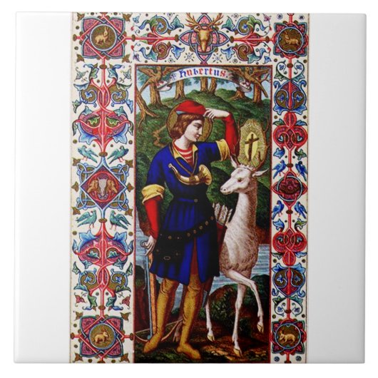 Carreau Saint Hubert de Liège avec le cerf (Devant)