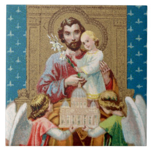Carreau Saint Joseph intronisé recevant une maquette du Va