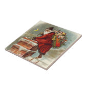 Carreau Saint Nicolas victorien de Noël sur le toit (Côté)