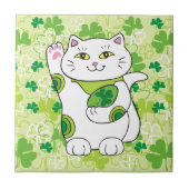 Carreau Saint Patrick Maneki Neko (Chat chanceux) (Devant)