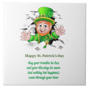 Carreau Saint Patrick's day leprechaun