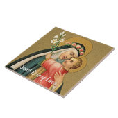 Carreau Saint Rose de Lima et le Christ Enfant (M 023) (Côté)