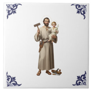 Carreau Saint St Joseph & Enfant Jésus Religieux