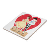 Carreau Saint Valentin, Arlequin Vintage et Coeur (Côté)